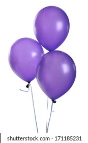 Purple Balloons Isolated On White 