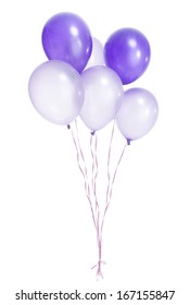 Purple Balloons On White Background