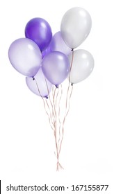 Purple Balloons On White Background