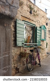 Purple Bike On Croatian Road