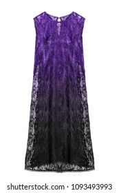 Purple   black lacy sleeveless dress white background