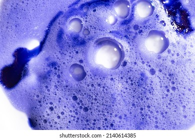 Purple Blonde Dye Hair Shampoo Texture Isolated On White Background. Swatch Of Violet Cooling Shampoo Or Conditioner For Blonde Hair.