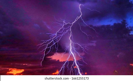 Purple blue sunset of lightning PERTH Storm - Powered by Shutterstock