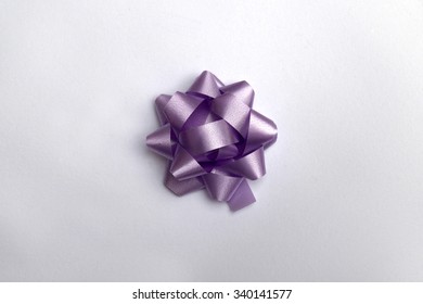 Purple Bow Or Ribbon For Gift.