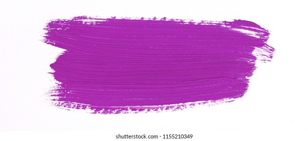 Purple Brush Stroke Over White Background