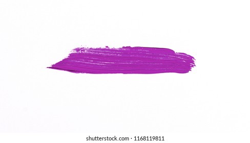 Purple Brush Stroke Over White Background