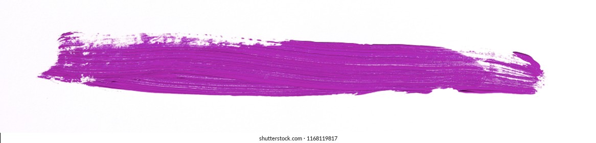 Purple Brush Stroke Over White Background