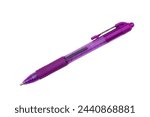 Purple business and gold ballpoint pen isolated over white 