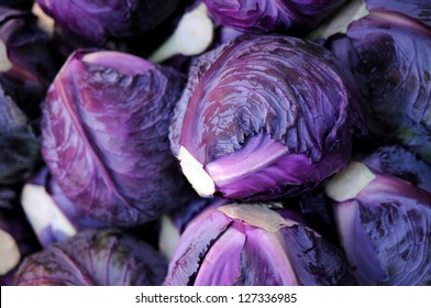 Purple Cabbage In Market Place