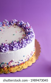 Purple Cake, Birthday Cake, Purple Background