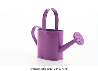 Purple can watering isolated on white background