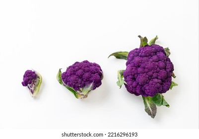 Purple cauliflower isolated on white background. Top view - Powered by Shutterstock