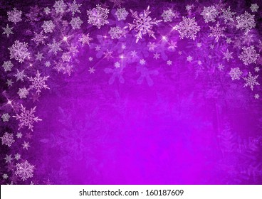 Purple Christmas Background With Snowflakes