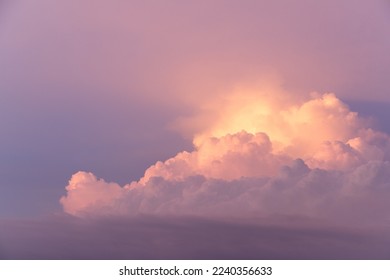 Purple cloudy sky after sunset