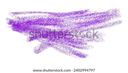 Purple crayon scribbles isolated on white background.