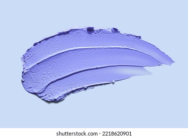 Purple Creamy Eye Shadow Or Hair Mask Texture Smudge On Blue Background