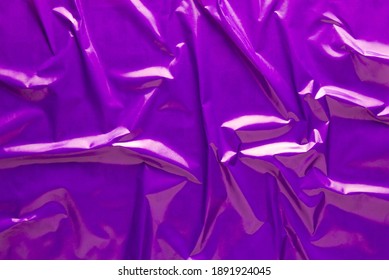 Purple Crumpled Glossy Magazine Paper Texture Background. Purple Creased Paper Poster.