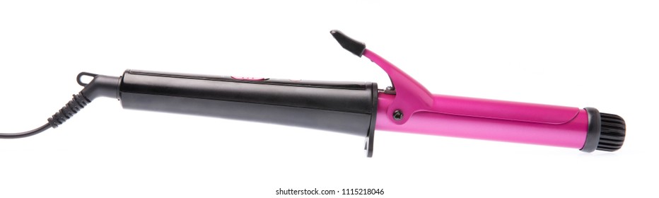 Purple Curling Iron Isolated On White Background