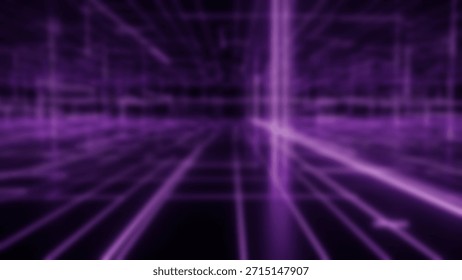 Purple Data Stream Abstract Network Grid with Cyberpunk Tech, and Future.