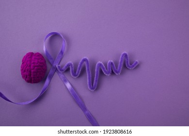 Purple Day. Epilepsy Awareness Day. Awareness Purple Ribbon