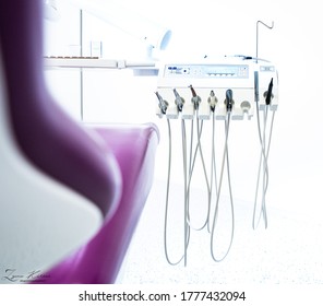 Purple Dental Chair On A White Background