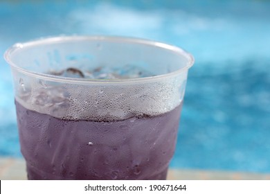 Purple Drink In Summer At Poolside