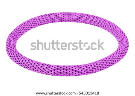 Purple elastic metallic bracelet isolated on white background, clipping path included