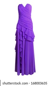 Purple Evening Dress Isolated On White