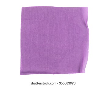 Purple Fabric Swatch Over White Background