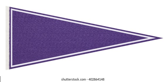 Purple Felt Pennant On A White Background