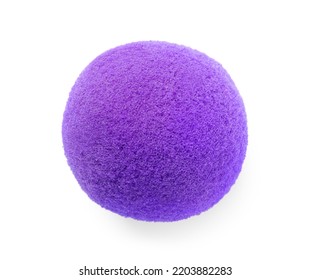 Purple Foam Clown Nose Isolated On White, Top View