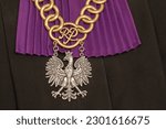 Purple fun in the dress of a court judge in Poland and a judge