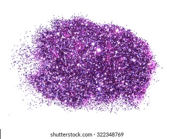 Purple Glitter Sparkle On White Background