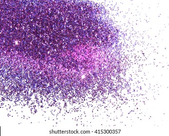 Purple Glitter Sparkle On White Background