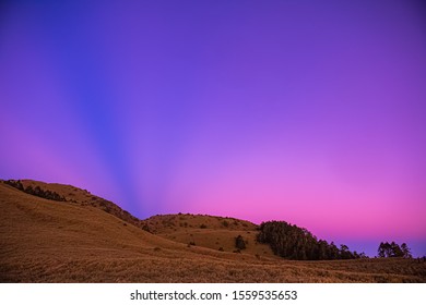 Purple glow on the mountain