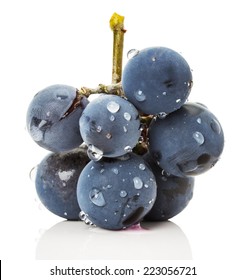 Purple Grapes On The White Background