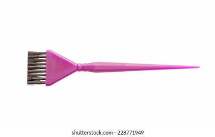 Purple Hair Dye Brush Isolated On White Background