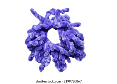 Purple Hair Tie Isolated On A White Background With Clipping Path. Trendy Accessory.