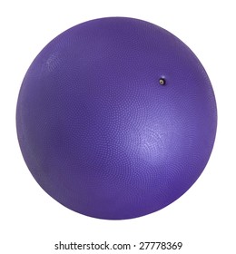 Purple Heavy Rubber Medicine Ball Isolated With Clipping Path