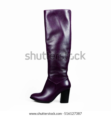  purple high boot isolated on white background