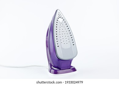 Purple iron on a white background