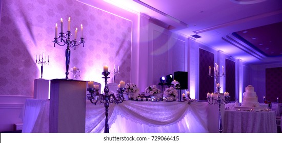 Purple Light Show On A Wedding 