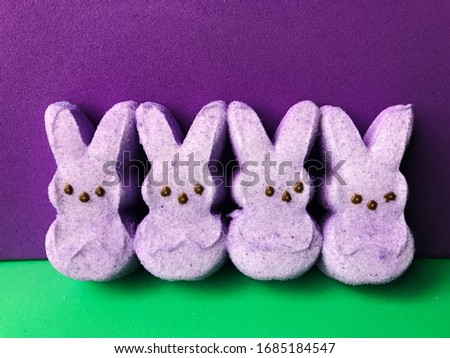 Purple marshmallow Easter peeps candy