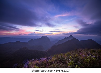 Purple Mountains At Twilight