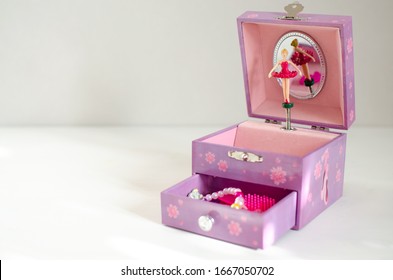 Purple Music Baby Jewelry Box With Ballerina Open