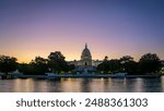 Purple night sky before sunrise in Washington DC