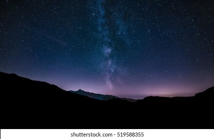 Purple Night Sky Stars Milky Way Stock Photo 519588355 | Shutterstock