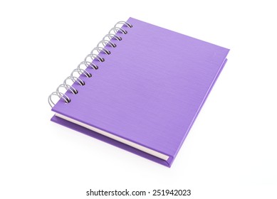 Purple Note Book Isolated On White Background