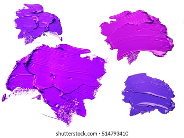 Purple Oil Paint Spot Isolated On White Background