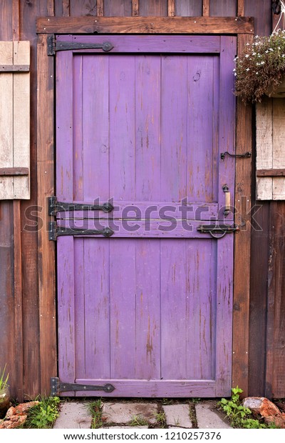 Purple Old Dutch Barn Style Garden Stock Photo Edit Now